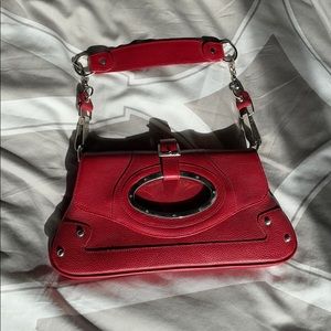 Red leather purse